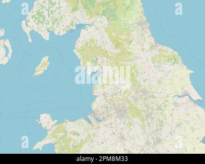 North West, region of United Kingdom. Open Street Map Stock Photo