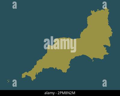 South West, region of United Kingdom. Solid color shape Stock Photo