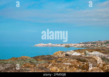 Panoramic View of the City of Diamante, Cosenza, Calabria, Italy. Fantastic Sea, Great Place to Relax. Stock Photo