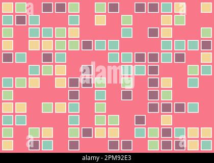 Abstract Offset Quads generative art background art illustration Stock Vector