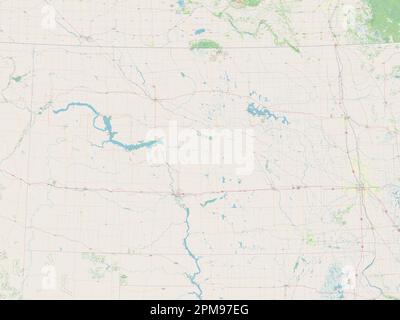 North Dakota, state of United States of America. Open Street Map Stock Photo