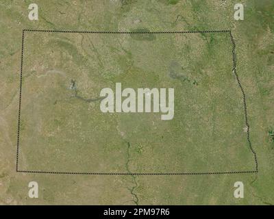 North Dakota, state of United States of America. Low resolution satellite map Stock Photo