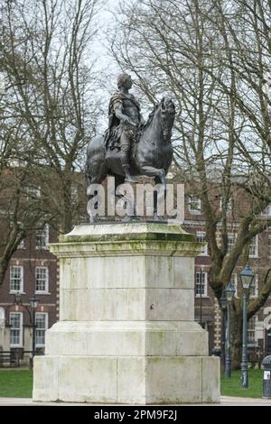 The Equestrian statue of King William III in Queen Square Bristol UK Stock Photo