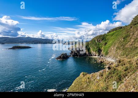 Punta Socastro also known as Fucino do Porco in O Vicedo, Costal Path at Costa do Morte at Viveiro, Galicia, Spain in Europe Stock Photo