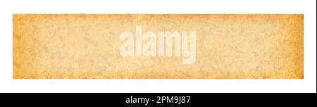 Long wide panoramic background texture, sheet of grunge paper. Old scroll banner isolated on white background. Stock Photo