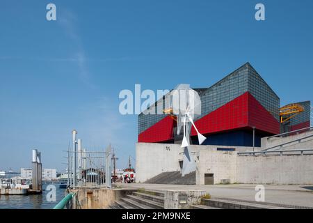 Osaka, Japan - April 4, 2023: Aquarium Kaiyukan in Osaka, Japan. Located in the ward of Minato in Osaka, Japan, near Osaka Bay. It is one of the large Stock Photo