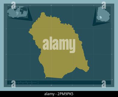 Flores, department of Uruguay. Solid color shape. Corner auxiliary location maps Stock Photo