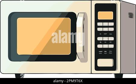 Modern kitchen equipment microwave Stock Vector