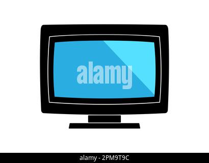 monitor computer icon on the white background Stock Vector