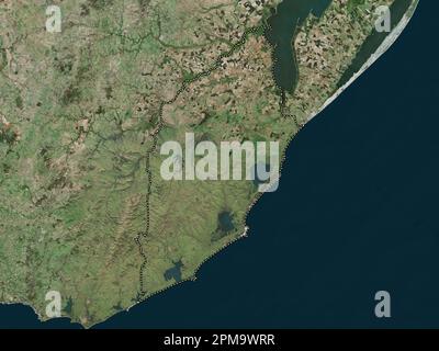 Rocha, department of Uruguay. High resolution satellite map. Locations ...