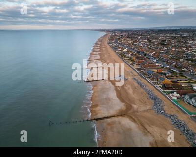 aerial view of the beach and town of hayling island on the hampshire coast of england Stock Photo