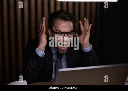 image of businessman stressed out at work Stock Photo