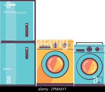 Modern appliances symbolize domestic life and technology Stock Vector