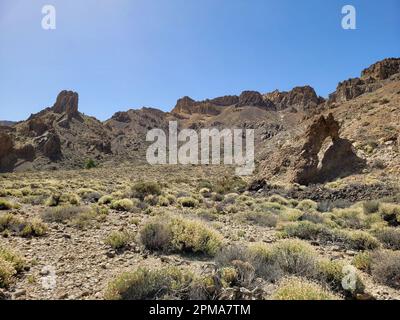 The Zapato de la Reina Rock ( The Queen's Shoe ), whose shape is reminiscent of a high-heeled shoe, is located southwest of the Llano de Ucanca in the Stock Photo