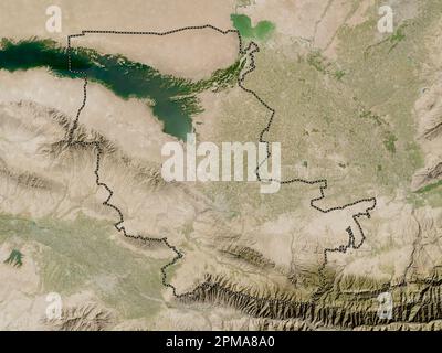 Jizzakh, region of Uzbekistan. Low resolution satellite map Stock Photo