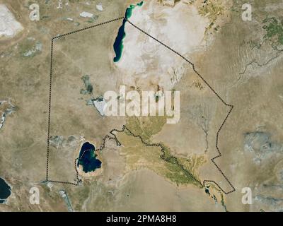 Karakalpakstan, autononous region of Uzbekistan. High resolution satellite map Stock Photo