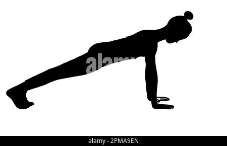 Yoga poses seamless pattern. Black shadow. Female woman girl. Vector  illustration in cartoon flat style isolated on white background. 20296554  Vector Art at Vecteezy
