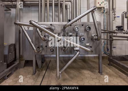 Dairy and hellim (halloumi) cheese production in Nicosia, Cyprus Stock ...