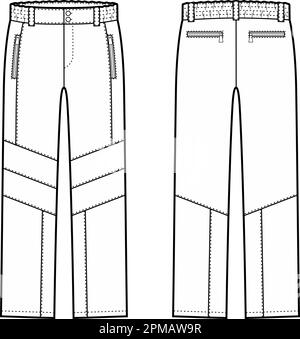 Mens work pants. Fashion CAD.  Stock Vector