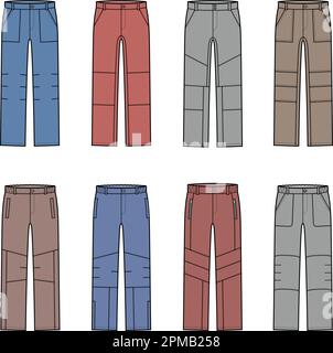 Mens work pants. Fashion CAD.  Stock Vector
