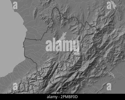 Trujillo, state of Venezuela. Bilevel elevation map with lakes and rivers Stock Photo