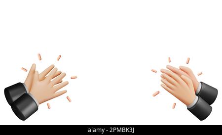 3D Human Hands Clapping Isolated on White Stock Vector