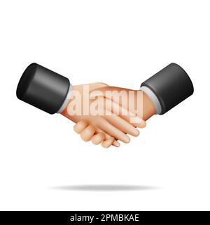 3D Handshake Gesture Isolated Stock Vector