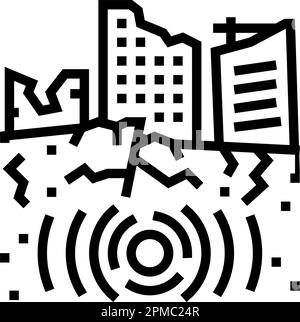 House ground collapse icon. Outline house ground collapse vector icon ...