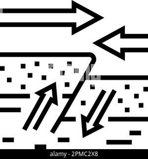 compression reverse earthquake line icon vector illustration Stock ...