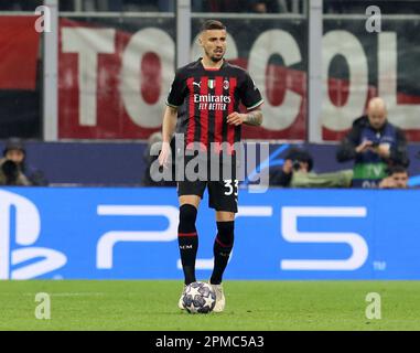 Milan, Italy. 12th Apr, 2023. Milan Aprilr 12 G. Meazza Stadium Uefa Champions League 2022/23 Ac Milan - SSC Napoli In the Photo :Rade Krunic Credit: Christian Santi/Alamy Live News Stock Photo