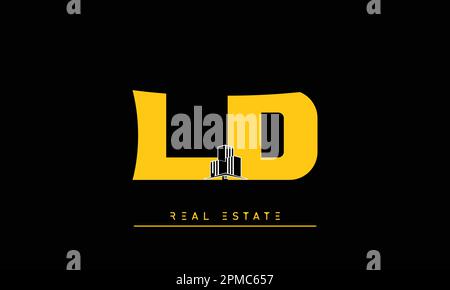 Real Estate letters Initials Monogram logo LD , DL Stock Vector
