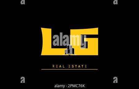 Real Estate letters Initials Monogram logo LG , GL Stock Vector