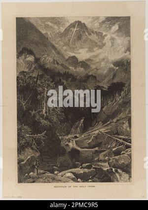 Print, Mountain of the Holy Cross, Colorado; Thomas Moran (American, b. Britain, 1837–1926); Engraved by Bogert; England and United States; wood engraving on cream wove paper Stock Photo