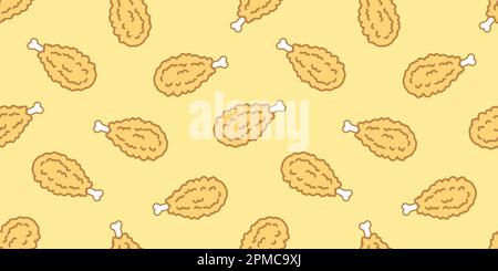 Chicken nugget seamless pattern vector Crispy Fried isolated wallpaper background Stock Vector