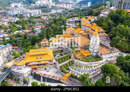 Kek Lok Si Temple aerial view photo on Penang island in Malaysia Stock Photo