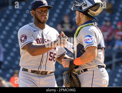 Houston Astros' Yainer Diaz runs up the first base line against the New  York Mets during the fourth inning of a baseball game Wednesday, June 21,  2023, in Houston. (AP Photo/David J.