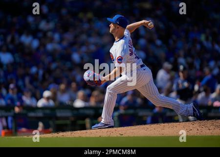 Chicago Cubs relief pitcher Brad Boxberger throws during the