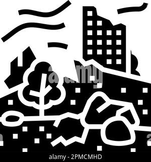 nature apocalypse glyph icon vector illustration Stock Vector Image ...