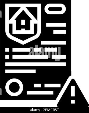 house earthquake accident insurance glyph icon vector illustration Stock Vector