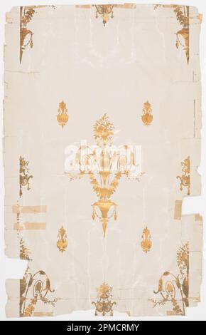 Sidewall (USA); Manufactured by Frederick Beck & Co.; machine-printed and embossed; 87.5 x 56 cm (34 7/16 x 22 1/16 in.) Stock Photo