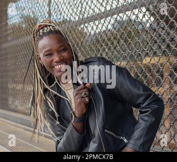 African girl braids hair Stock Photo