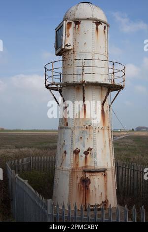 Thorngumbald Clough Low Lighthouse at Thorngumbald Clough Paull, East Yorkshire UK April 2023 Stock Photo