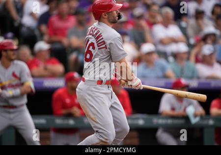 Pittsburgh Pirates first baseman Connor Joe (2) in the first inning of a  baseball game Wednesday, April 19, 2023, in Denver. (AP Photo/David  Zalubowski Stock Photo - Alamy