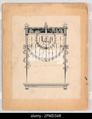 Drawing, Design for Book Plate; Designed by Alice Cordelia Morse (American, 1863–1961); USA; pen, brush and black ink on paper; Image: 17.5 x 14.4 cm (6 7/8 x 5 11/16 in.) Sheet: 22.2 x 17.8 cm (8 3/4 x 7 in.) Stock Photo