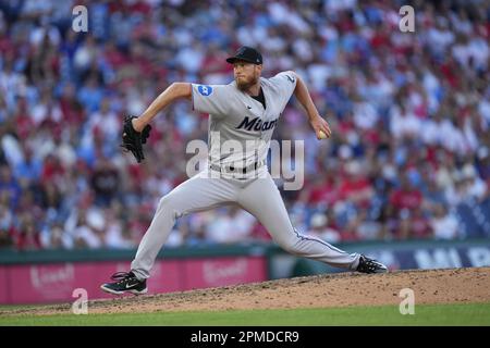 Miami Marlins' A.j. Puk Pitches During The Ninth Inning Of A Baseball 