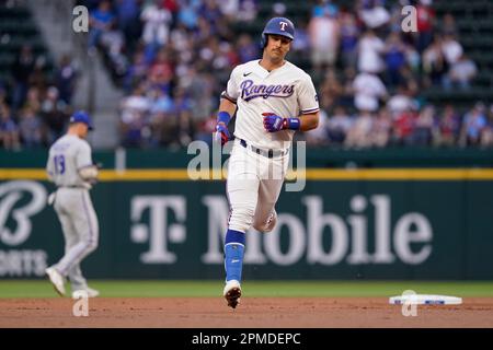 Texas Rangers' Nathaniel Lowe rounds the bases on his way home during a  baseball game against the Seattle Mariners, Sunday, June 4, 2023, in  Arlington, Texas. (AP Photo/Tony Gutierrez Stock Photo - Alamy