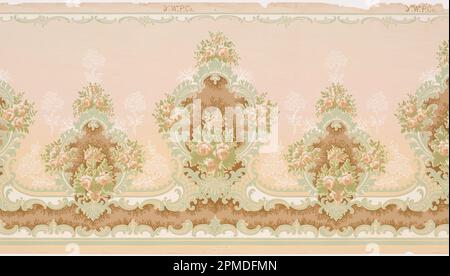 Frieze (USA); Manufactured by York Wall Paper Company (United States); machine-printed paper; 92 x 49 cm (36 1/4 x 19 5/16 in.) Stock Photo