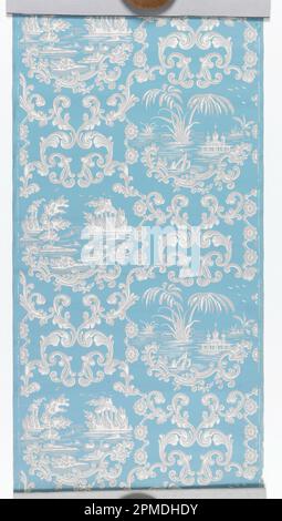 Sidewall (possibly France); block-printed paper; 99 x 51 cm (39 x 20 1/16 in.) Stock Photo