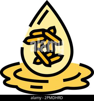 rice bran oil liquid yellow color icon vector illustration Stock Vector