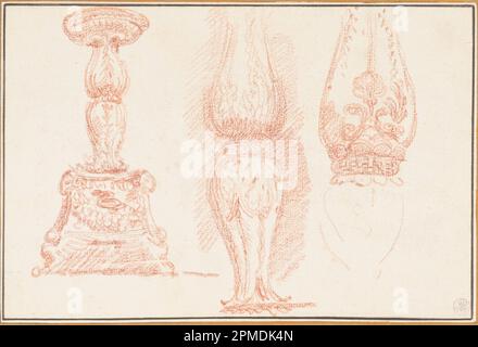 Drawing, Study of balusters and candelabra; Jean-Robert Ango (French, active in Rome 1759 –1770, d. 1773); France; red chalk on paper Stock Photo